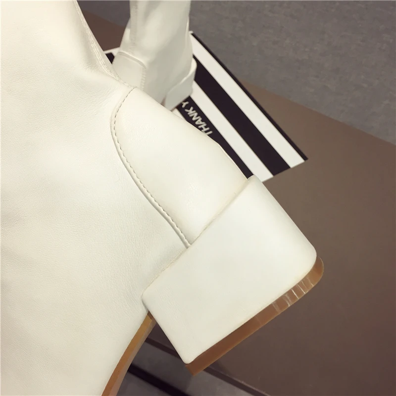 2019 г. модные роскошные женские носки Фетиш на высоком каблуке кожаные ботильоны