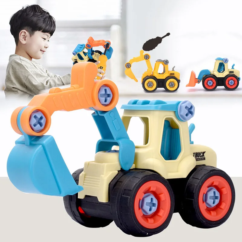 

Nut Disassembly Loading Unloading Engineering Truck Excavator Bulldozer Kids Screw Boys Creative Tool Education Toys Car Model