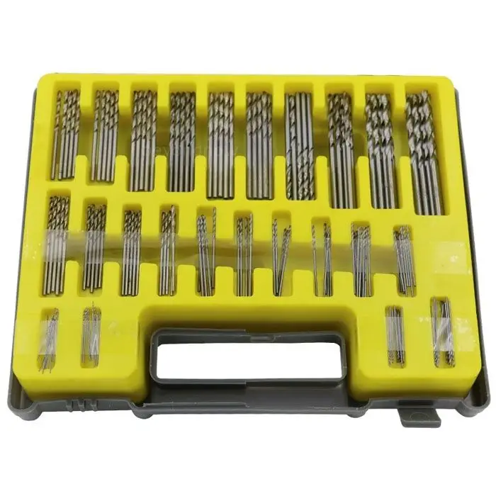 

150PC Mini Twist Drill Blow Molded Boxed 0.4-3.2mm Small Drill Box