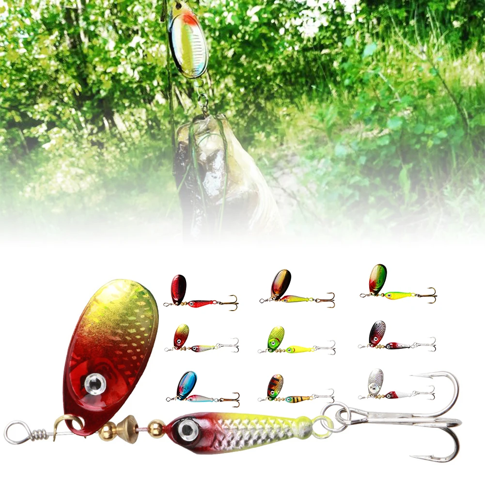 

9g Fishing Lure SpinnerBait Metal Spoon Lure Artificial Fish Wobbler Feeder Carp Fishing Rotating Fishing Tackle Accessories