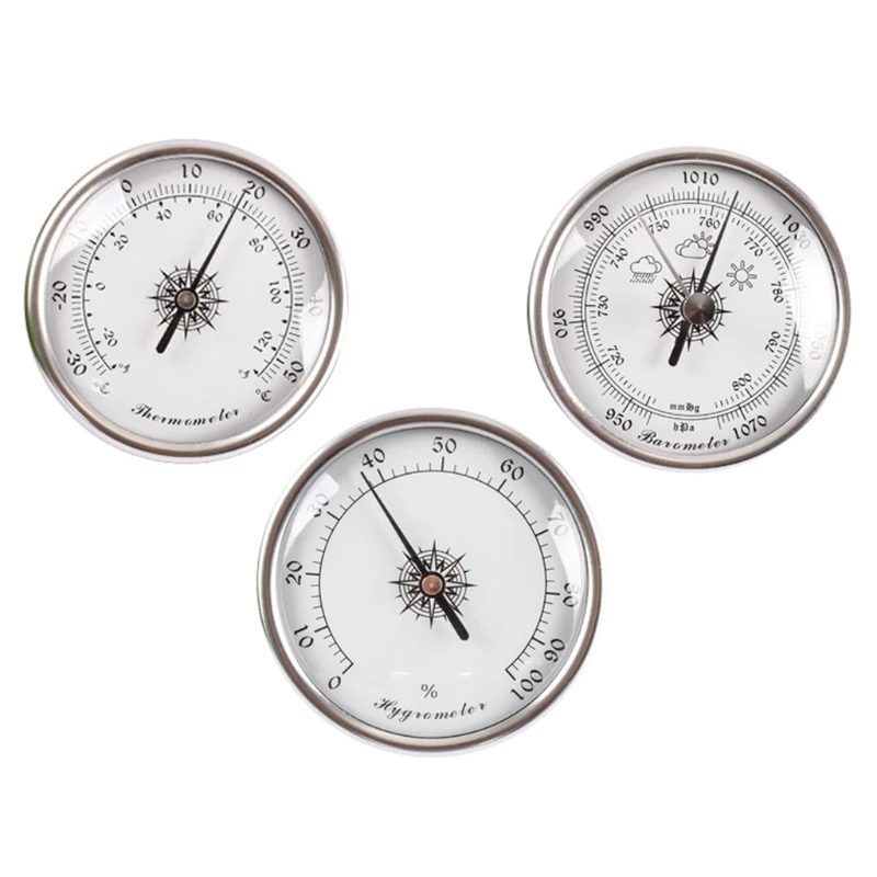 

3 in 1 Thermometer Hygrometer Barometer Wall Hanging Air Pressure Gauge Meter Weather Forecast Indoor Outdoor