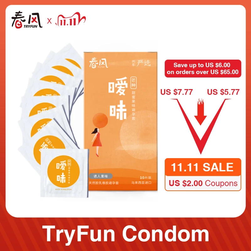 Презервативы TryFun выпуклые из натурального каучука 10 шт. | Красота и здоровье