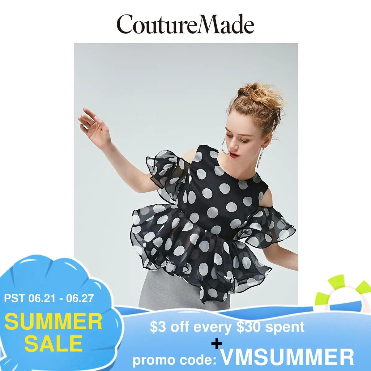 О товаре CoutureMade Для женщин платье без бретелек с оборками и открытыми плечами