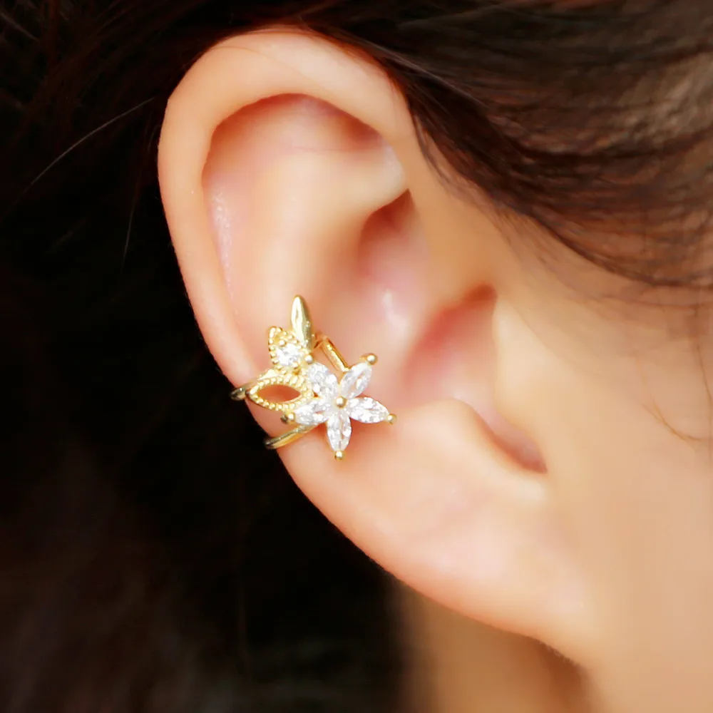 Женские серьги-манжеты из серебра 100% пробы с фианитами | Украшения и аксессуары