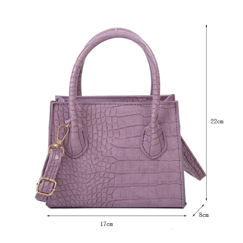

Small Crocodile Pattern Solid Color PU Leather Crossbody Bags For Women 2020 Summer Lady Shoulder Handbags Female Simple Totes