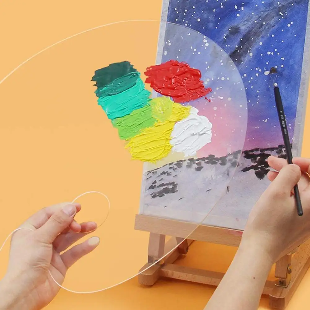 

1pcs Acrylic Paint Palette Transparent Clear Gouache Easy Artist Paint Cleanup Painting Watercolour Mixing Tools Palette Fo J2Y4