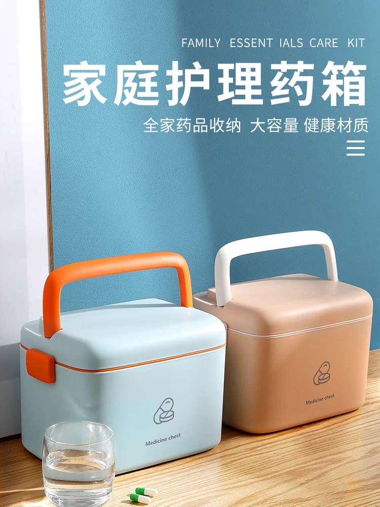 Пластиковый ящик для хранения лекарств складной органайзер большой емкости