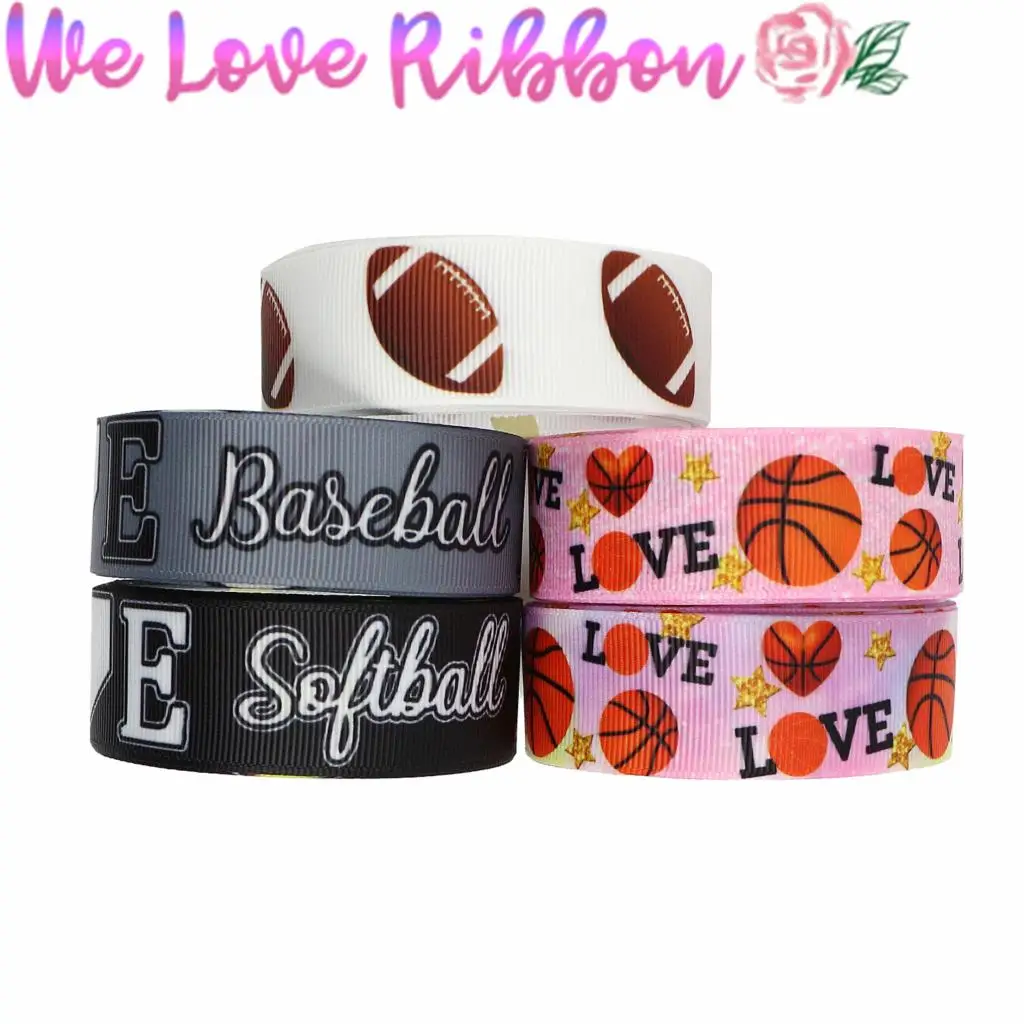 16 мм-75 мм спортивная серия Любовь Баскетбол Софтбол печатные корсаж/враг ленты DIY