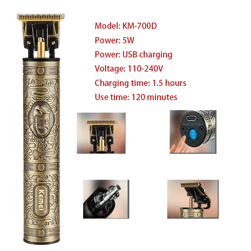 Kemei hair cutting machine revised to outliner trimmer clippers men Professional beard electric clipper barbe | Бытовая техника