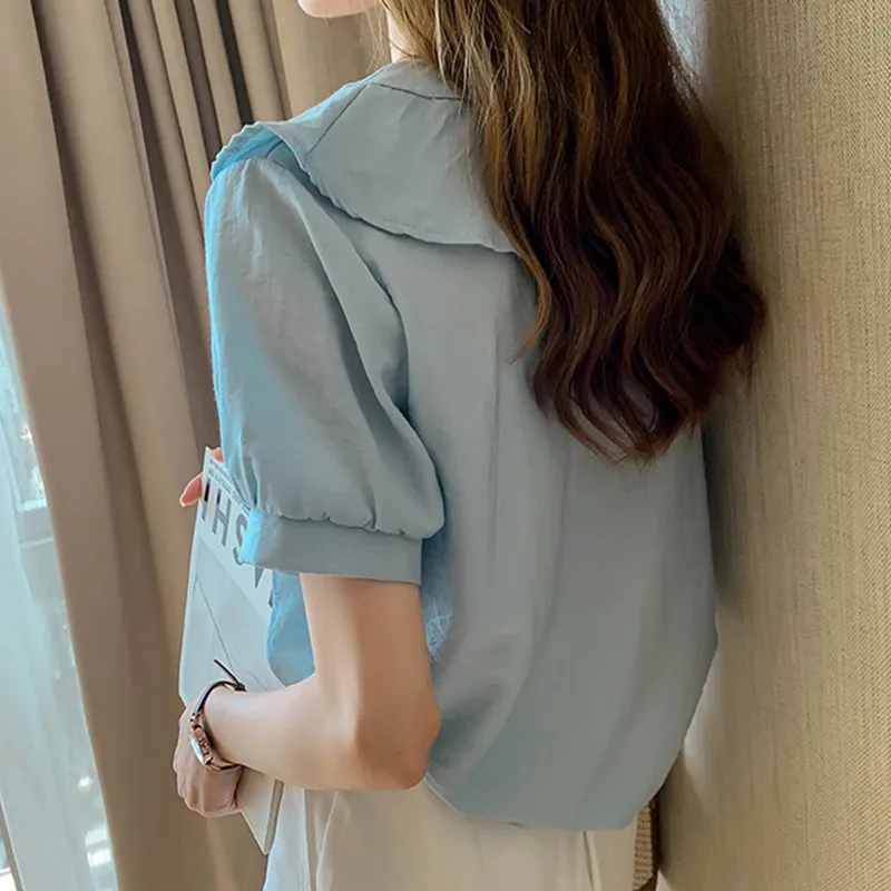 

EFINNY Casual Loose Top V Neck Shirts Tops Ladies Blouse Casual Womens Short Sleeve Blouses