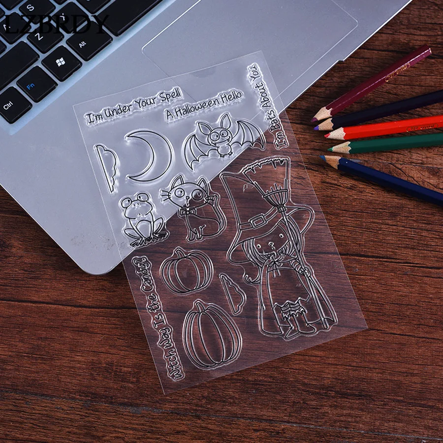 1 лист силиконовые штампы для скрапбукинга Хэллоуина|Штампики| |