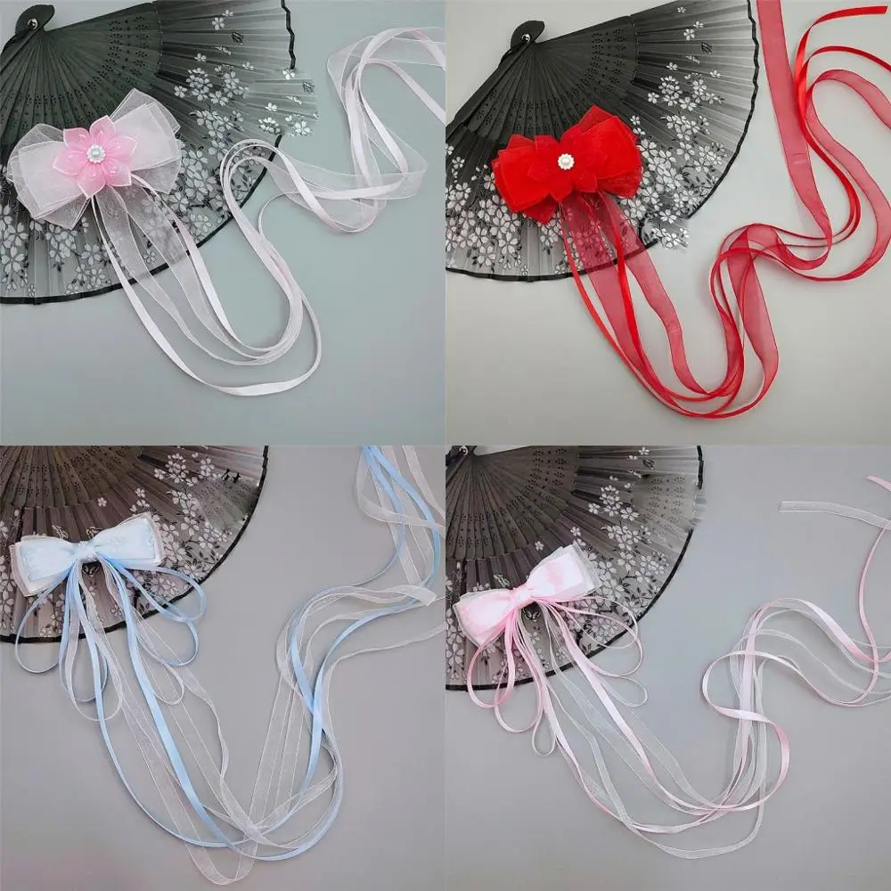 1pcs Women's Bowknot Hairpin Ancient Costume Headdress Long Ribbon Hanfu Hair Accessories Hairband Clip Decor Gift |