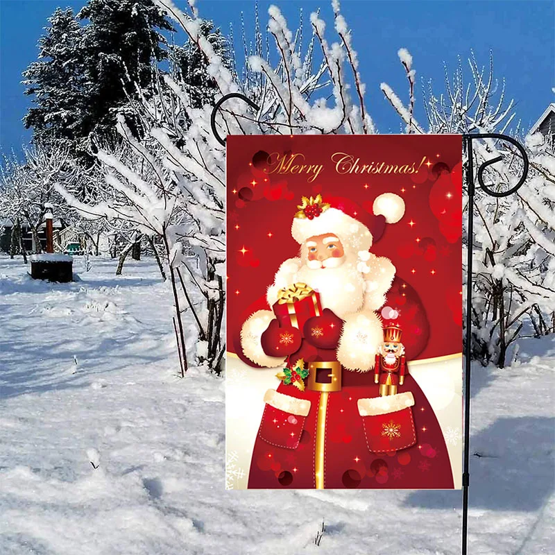 

Double Sides Garden Flags Christmas Series Santa Claus Snowman Banner DIY Festival Winter Outdoor Lawn Decoration Accessiories