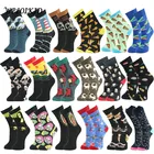 Носки WPLOIKJD мужские из чесаного хлопка, жаккардовые, в стиле хип-хоп, с изображением животных, еды, индивидуальные подарки