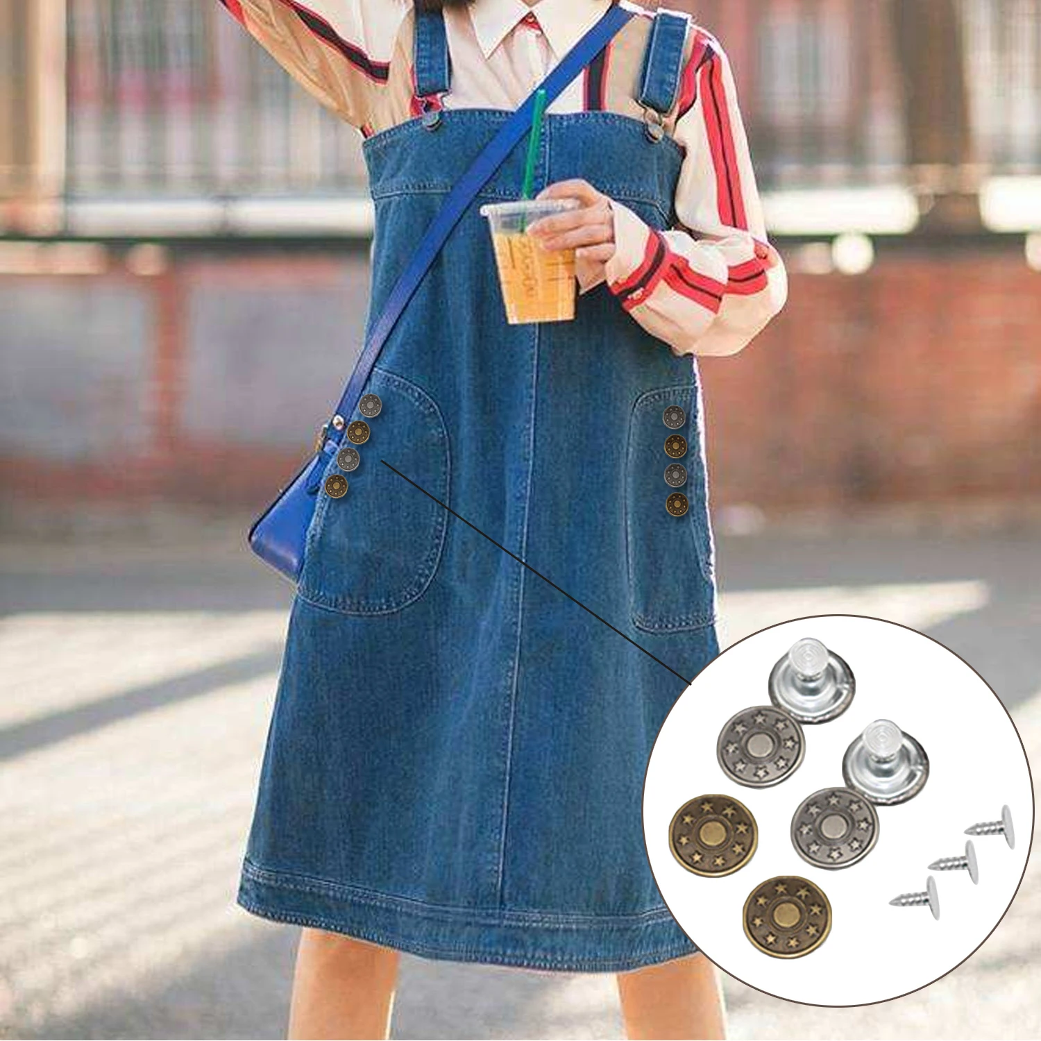 50 набор 17 мм Сменные Металлические Кнопки для украшения джинсов шорты куртки