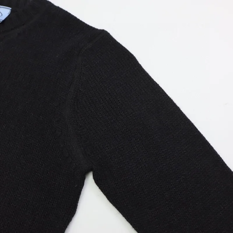 2021 autumn winter new letter badge l embroidered wool loose and versatile crew neck Pullover Sweater