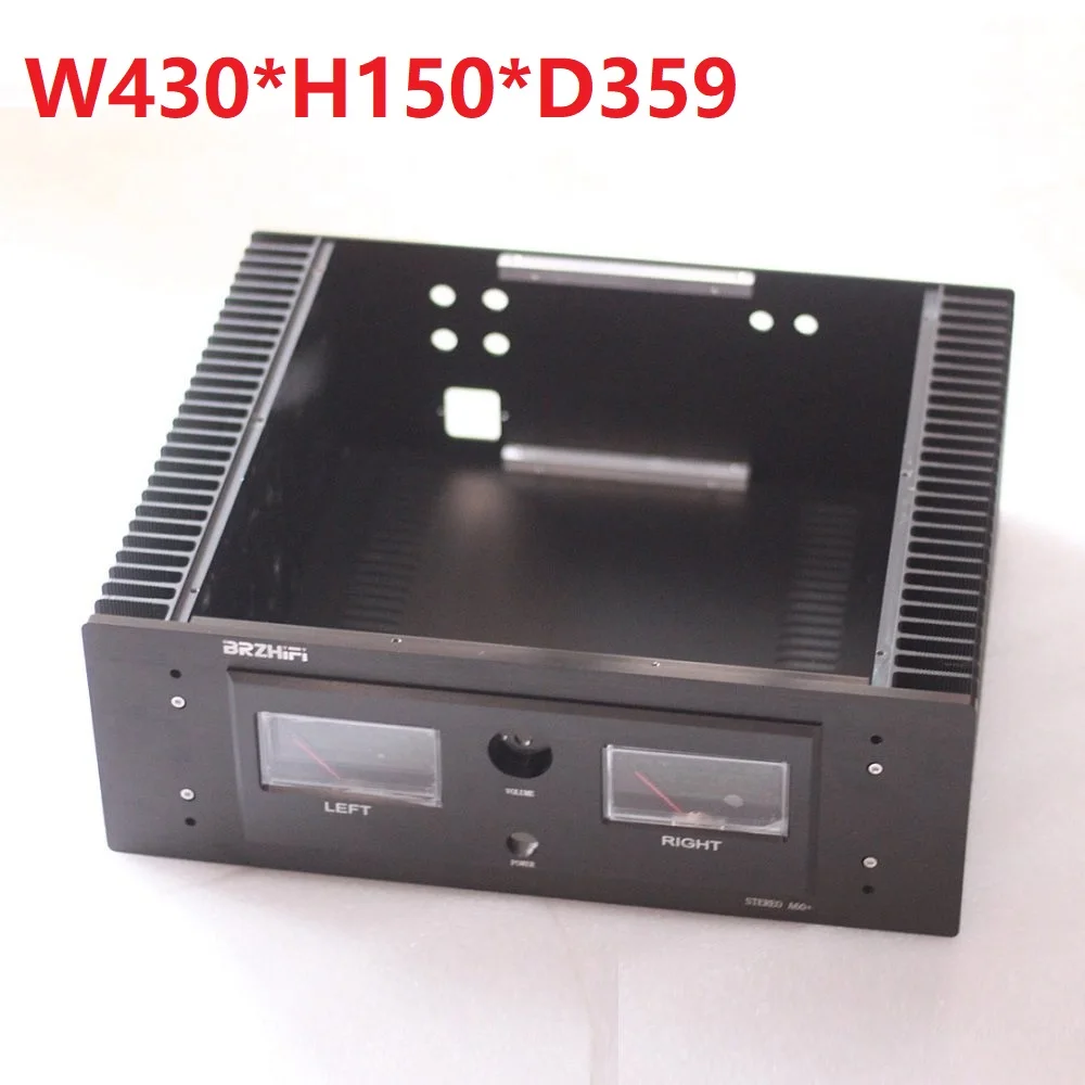 

Gold And Black A60 Aluminum Alloy Power Amplifier Case With VU Meter Size W430*H150*D359