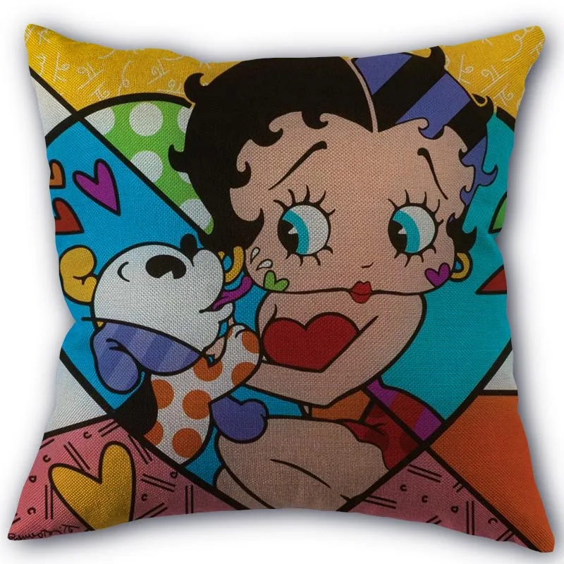 

Custom Betty Boop Pillowcase High Quality Home Textile Cotton Linen Fabric 45x45cm One Side Decoration Pillow Cover New 11-17