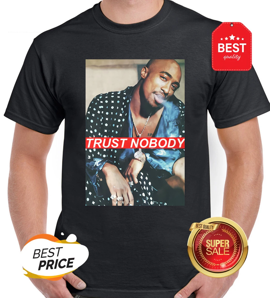 Новый Тупак 2 Pac Шакур Trust Nobody забавная футболка рэп Футболка мужская хип хоп