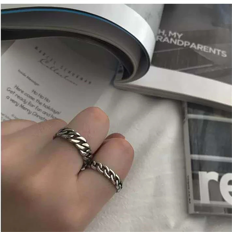 Женское многослойное кольцо AOMU регулируемое из металла S925 с геометрической