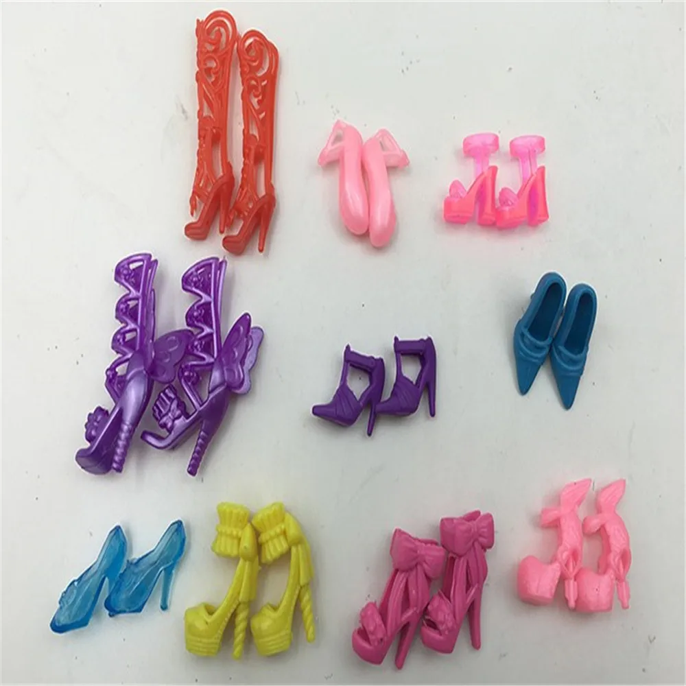 Сандалии на высоком каблуке для куклы Барби модные разноцветные босоножки