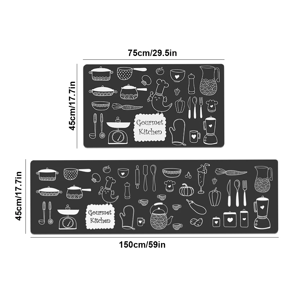 

Kitchen Mat Anti-Slip Modern Area Rugs Wear-Resistant Non-Slip Kitchen Floor Mat Waterproof Oilproof Kitchen Rugs Home Decor