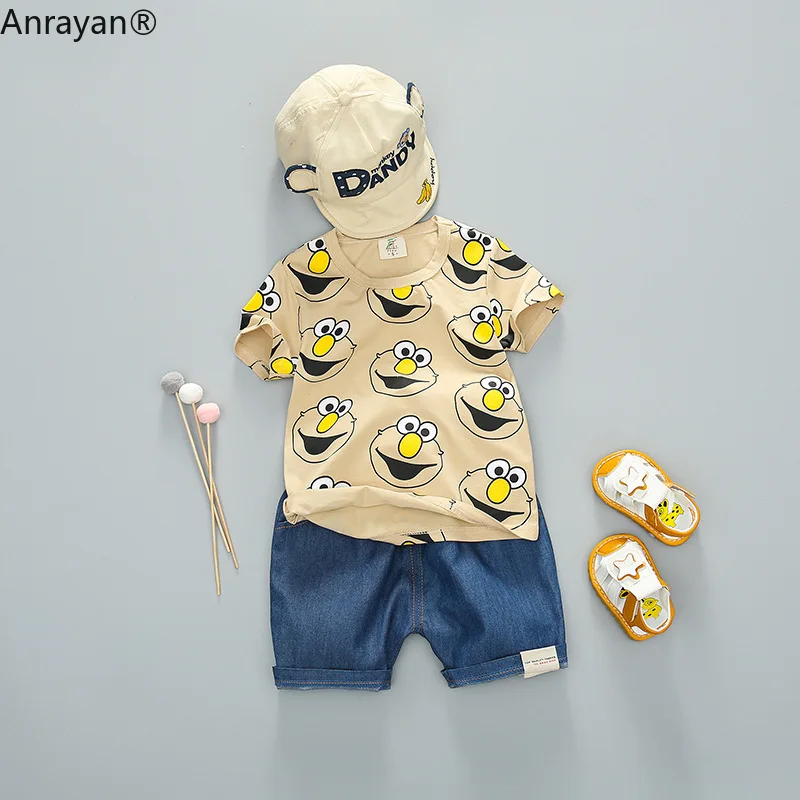 Летняя модная детская хлопковая одежда для малышей рубашка с улыбающимся лицом