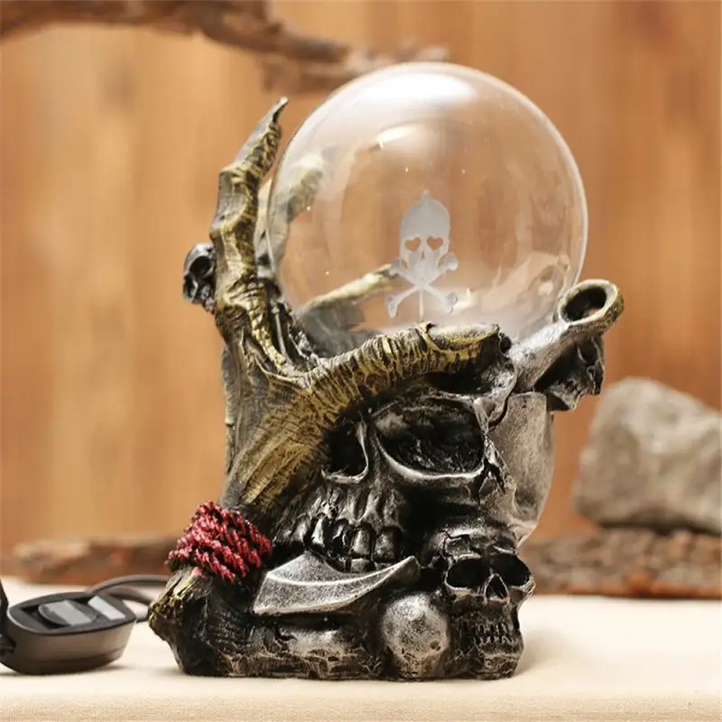 

European Halloween Skull Hand Electrostatic Touch Ball Electronic Induction Ion Ball Luminous Decoration Toy For Surprise