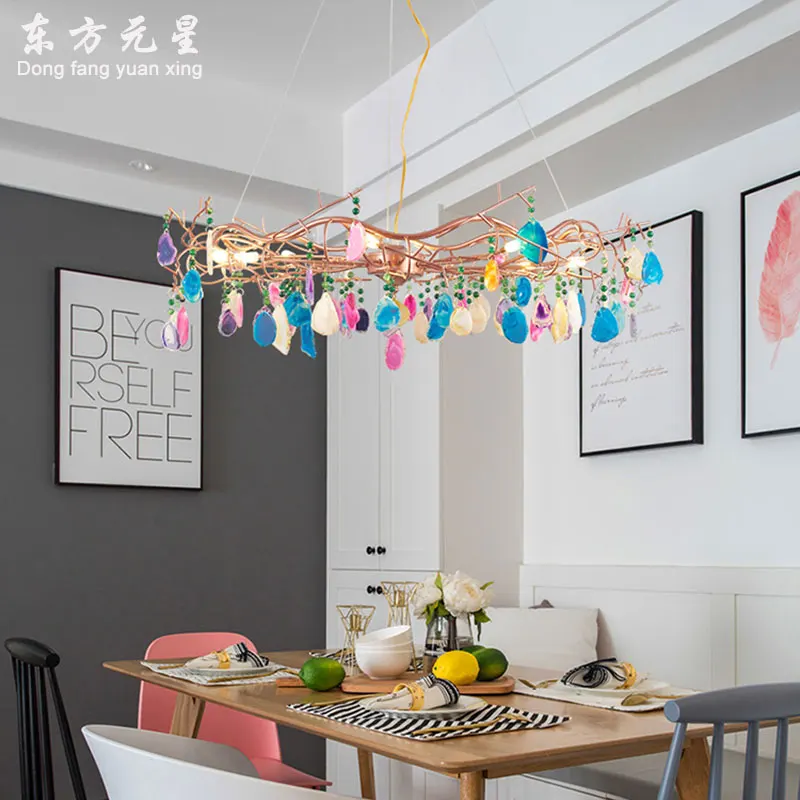 Светодиодная люстра G4 с натуральным цветным агатом лампа