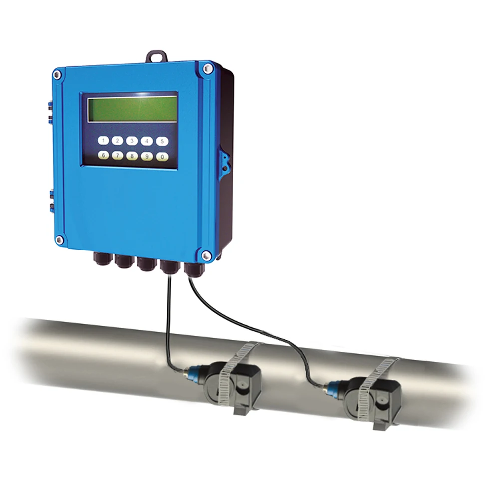 

TDS-100F5 Clamp On Type Liquid Water Flow Meters Rate Fixed Wall-Mount Clip-On Digital Ultrasonic Flowmeter