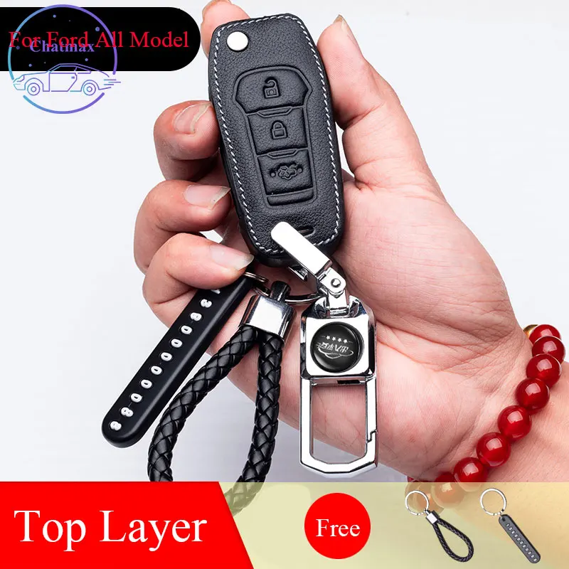 

Для Ford Focus Escort Mondeo Kuga Edge S-Max Taurus чехол для автомобильных ключей из натуральной кожи чехол для брелока красный черный держатель автомобильные ...