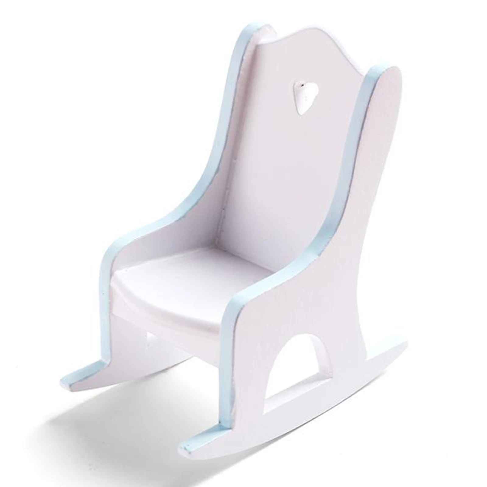 

1:12 Dollhouse Miniature Furniture White Wood Dining Table Chair Model