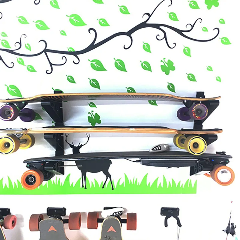 

New Plastic Skateboard Wall Rack Storage Wall Mount Bracket Hanger For Homes Walls Stores Skateboarding Display Tools Skateboard