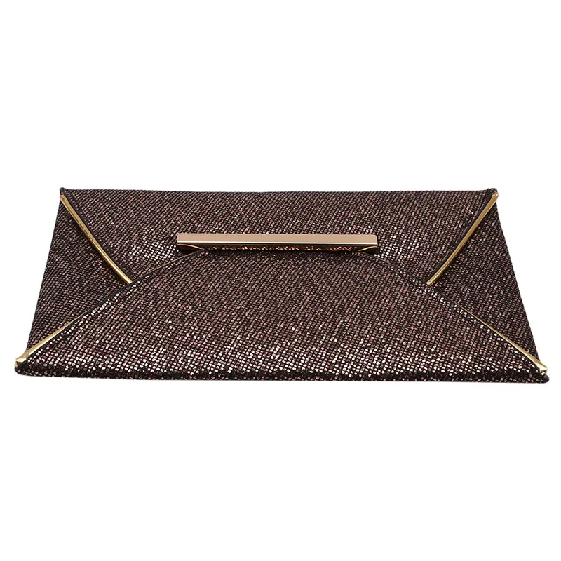 Женский кошелек с золотым конвертом дизайнерский блестящий клатч на день