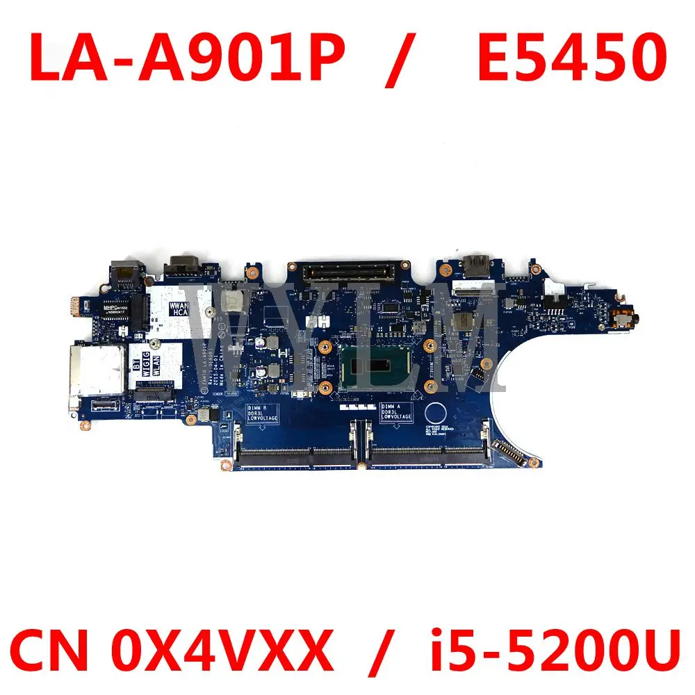 

CN 0X4VXX Laptop motherboard For DELL Latitude E5450 SR23Y i5-5200U CPU ZAM70 LA-A901P Mainboard perfect work