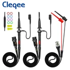 Cleqee P2100 Щупы для осциллографа + тестовые крючки P1007B выводы мини-захват для BNC коаксиальных кабелей набор изолированный зонд для DIY кабеля
