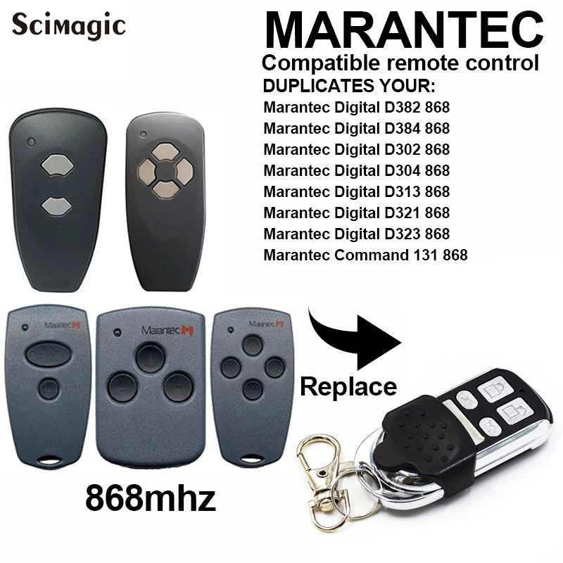 

For Marantec Digital D302 D382 868 HORMANN HSE2 HSM2 HSM4 868 MHz Automatic Cloning Remote Control for Garage Door Gate barrier