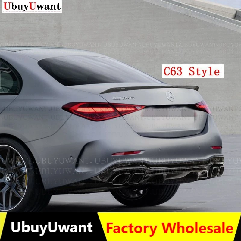

For Mercedes W206 Spoiler 4Door Sedan C-Class AMG /C63 Style C200 C260 ABS Plastic Tail Wing Unpaint and Lacquer Color 2020-2021