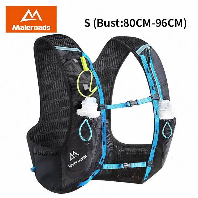 Maleroads наружные спортивные рюкзаки, походные рюкзаки, сумки для бега, водонепроницаемый ультра-светильник, велосипедный рюкзак, марафон, рюкзак для воды - Цвет: Black-S