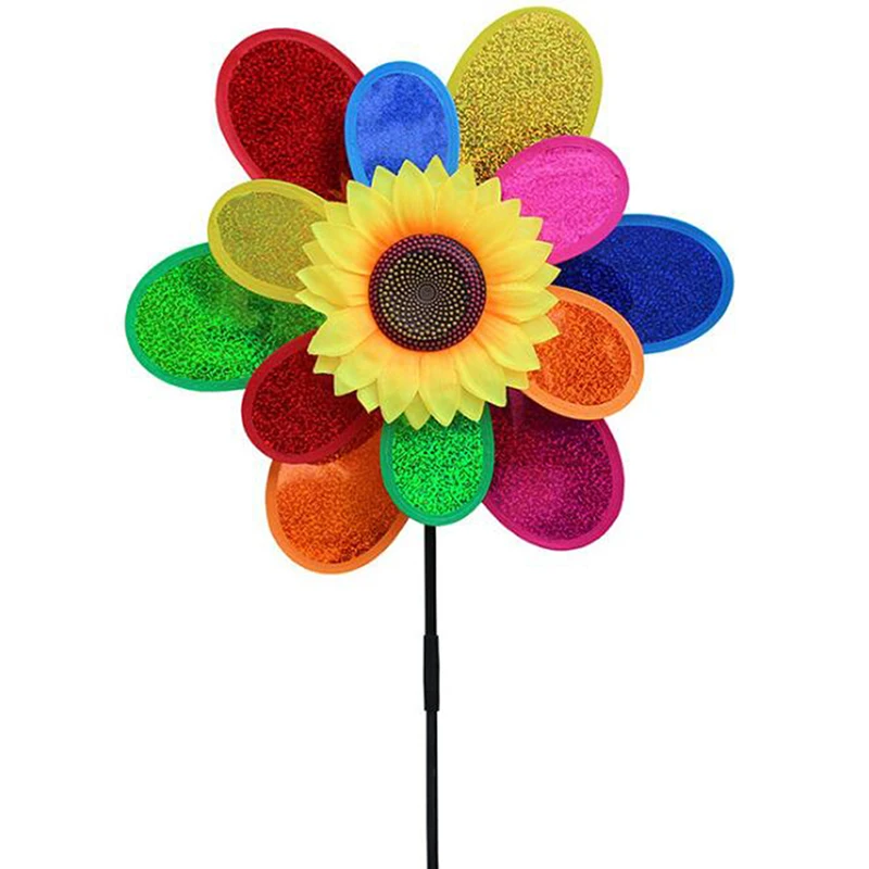

Sunflower Windmill Colourful Wind Spinner Home Garden Decor Yard Kids Toy
