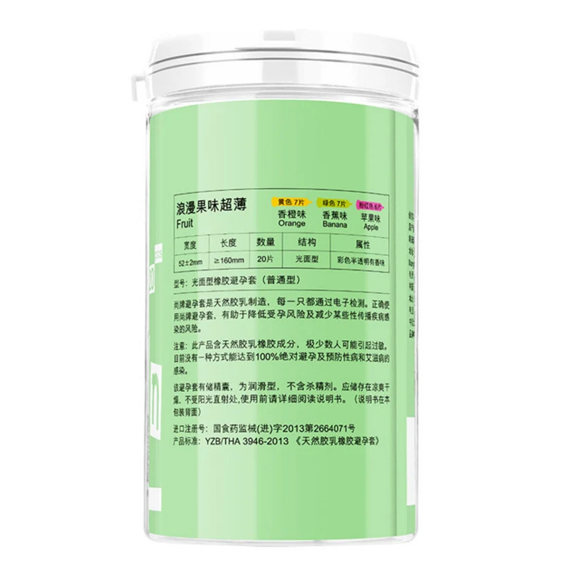 20 шт. ультратонкие фруктовые презервативы силиконовый удлинитель пениса мужские