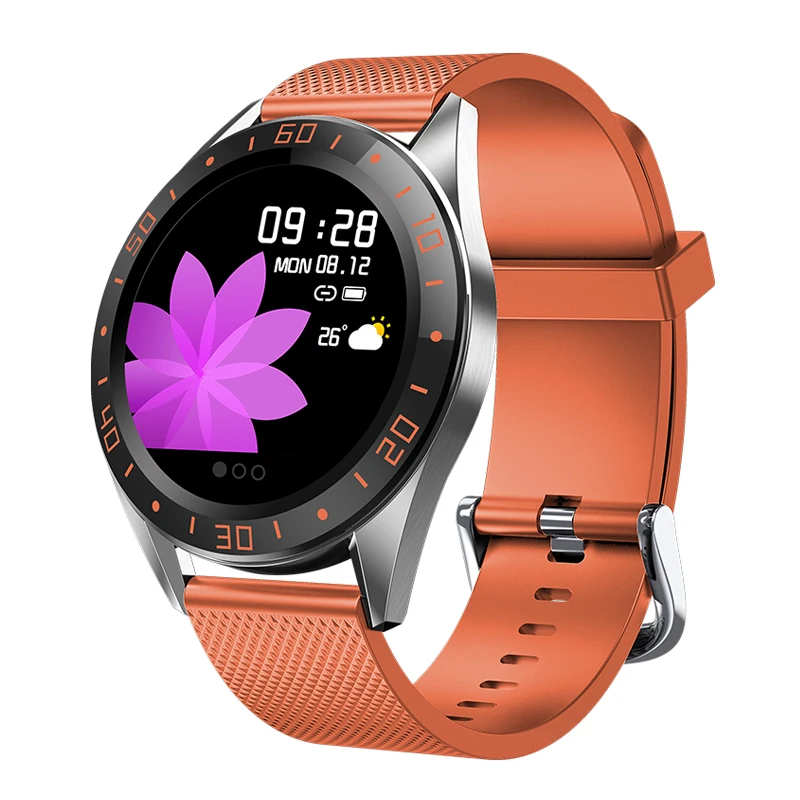 Orange ESEED GT105 Смарт-часы для мужчин IP67 Водонепроницаемый 4 UI лицо 1,2 дюймов сердечный ритм кровяное давление вызов сообщение напоминание умные часы - Цвет: Orange