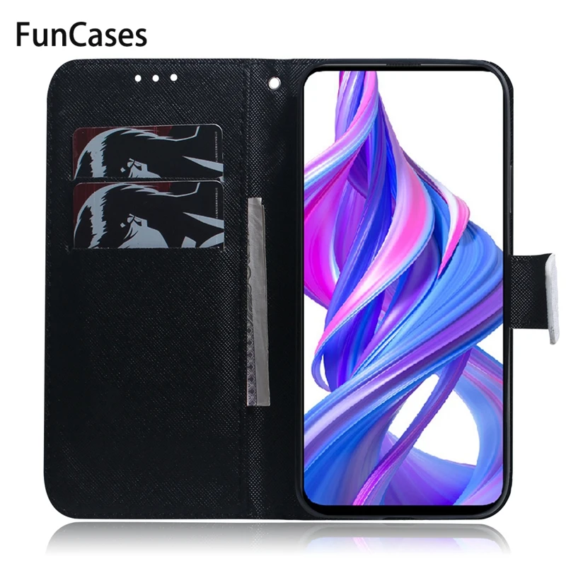 Чехол для Etui Huawei Honor 9X Магнитный Флип-бумажник с волком и пандой чехол 9 X Pro Huawey