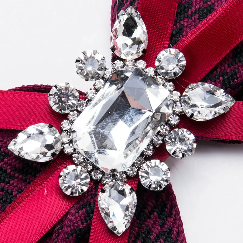 Винтажная ткань Хаундстут лук нагрудный знак брошь галстук лента броши