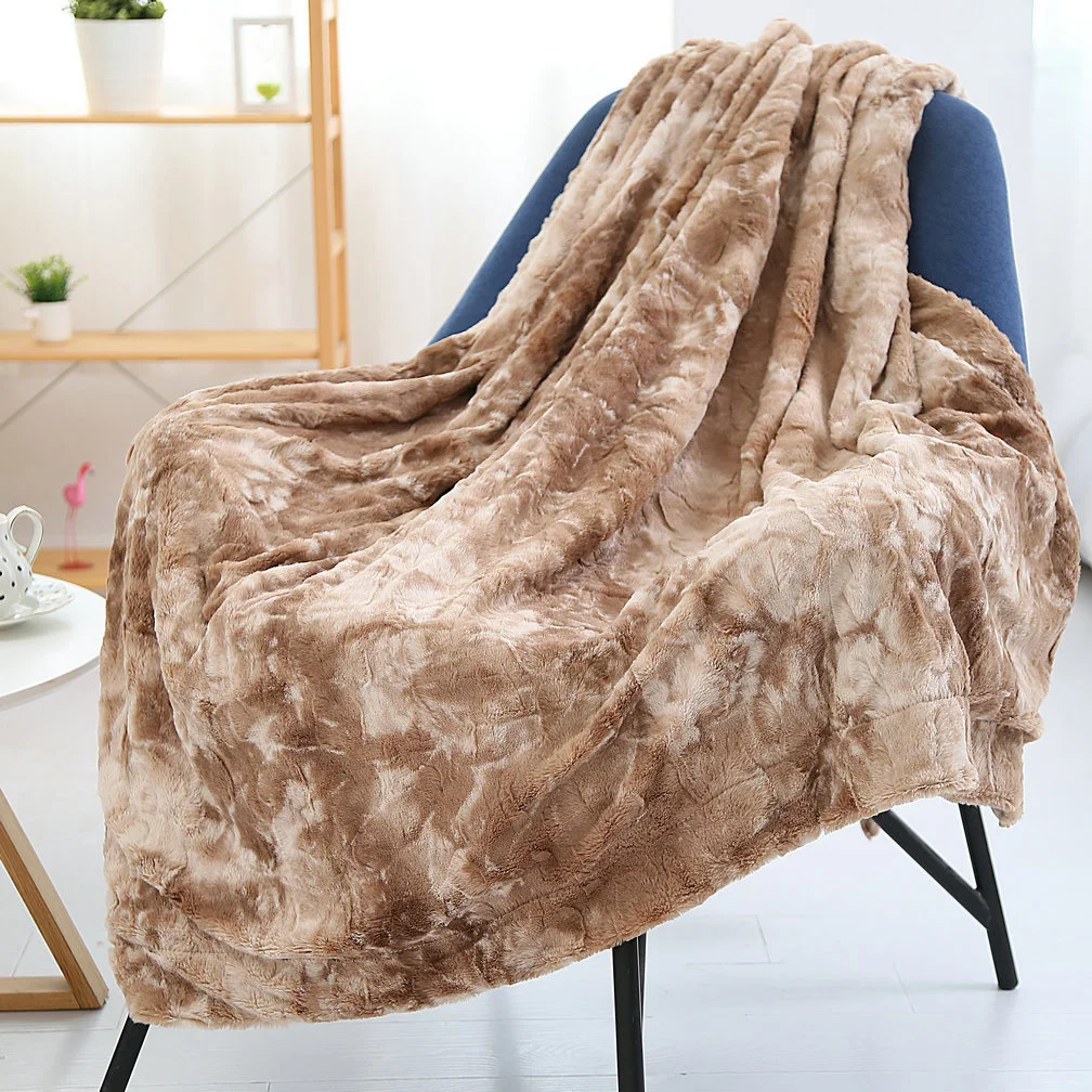 Manta de invierno de doble capa de poli&eacute;ster, forro Polar de piel sint&eacute;tica con estampado de leopardo, para sof&aacute;, cama y dormir, 130x160cm, 100%-4