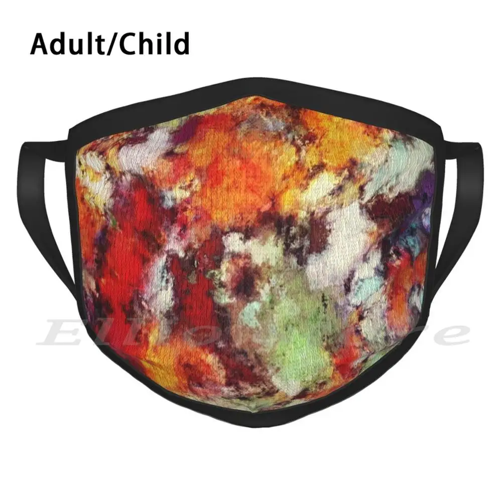 Маска с принтом моющийся фильтр смешной рот красный желтый оранжевый