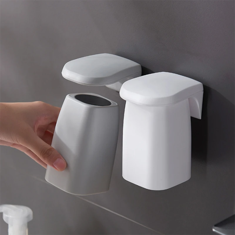 

Креативная цилиндрическая Магнитная чашка, чашка с перевернутым сливом для зубной щетки, настенная чашка для чистки зубов, аксессуары для в...