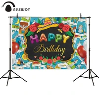 allenjoy birthday photography backdrop mexican carnival tarot flowers balloons banner sombrero party background photophone