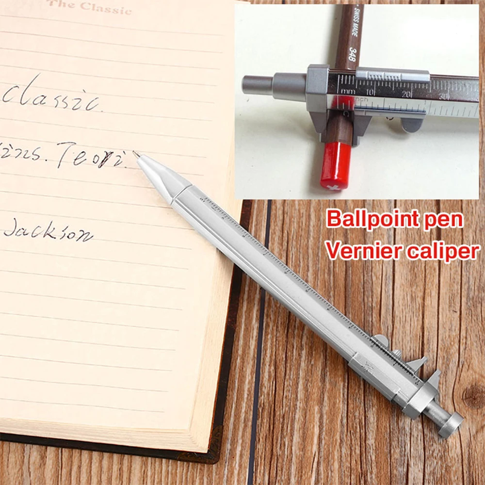 

Plastic 0.5mm Caliper Pen Vernier Caliber Roller Ballpoint Gel Ink Pen ScaleRuler Measuring Writing Instrument Stationery