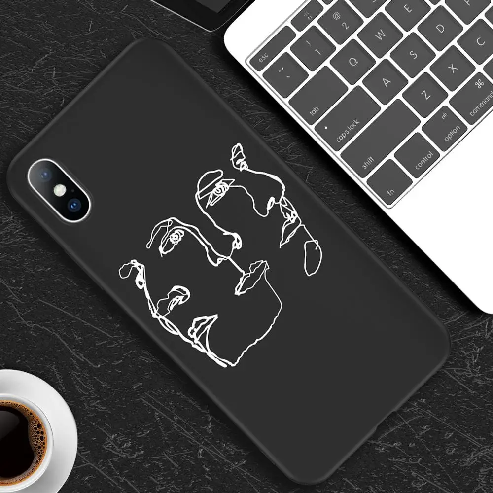 AC3411 Чехол для телефона для iPhone X XR XS 11 Pro Max 6 6s 7 8 Plus, абстрактное искусство, пара, любовь, сердце, рисунок, мягкий ТПУ Черный чехол - Цвет: AC3411